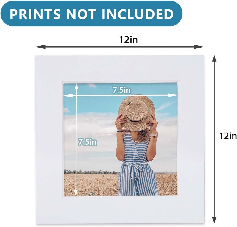 Somime 10 Pack Pre-Cut 12x12 White Picture Mats for 8x8 Photos - White Core Bevel Cut Frame Matte, Acid Free, Ideal for Frames/Artwork/Prints - Image 3